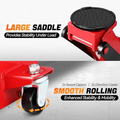 Auto Dynasty 4Ton Low Profile Floor Jack, Heavy Duty w/Dual Pistons, Red - color: Red, size: 4T Dual Pump