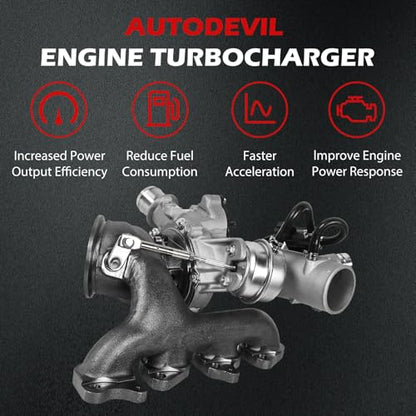 55565353 Turbo Charger Kit for 2011-2015 Chevy Cruze 1.4L, 2013-2021 Chevy Trax 1.4L, 2016 Cruze Limited 1.4L, 2012-2020 Sonic 1.4L, 2013-2021 Bui-ck Encore 1.4L, Turbocharger Replace for 781504-0001 - size: Turbo Complete Kits