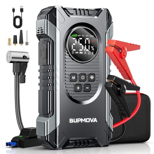 7000A Portable Car Battery Jump Starter with Air Compressor 150PSI - color: Silver
