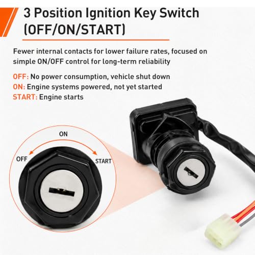Ignition Key Switch for Arctic Cat ATV 250 300 400 500 2x4 4x4 2000-2007