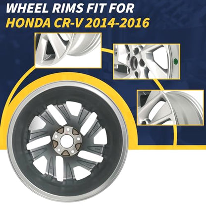 New Single 17" 17x7 Inch 17 Inch Alloy Aluminum Wheel Rim Fits for Honda CR-V 2014 2015 2016, OEM Design Replacement Rim Direct Fit, 64069, Silver