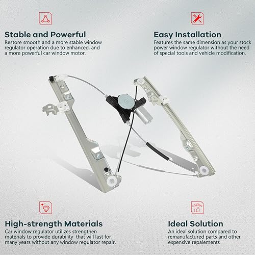 FINDAUTO 748-032 Power Window Regulator for 2008-2013 for NISSAN for ROGUE - size: Front Right, style: 2008-2013 for Nissan Rogue,2014-2015 for Nissan Rogue Select