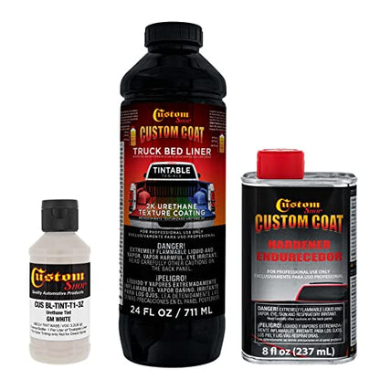 Custom Coat GM White Urethane Spray-On Truck Bed Liner Kit, 1 Quart - color: White, size: 0.25 Gallon Kit