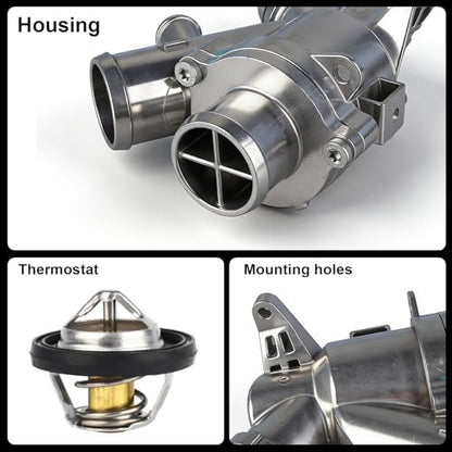 Engine Coolant Thermostat Housing Assembly w/Gasket Compatible with Land Rover Range Rover Sport LR4 Jaguar XF XFR XFR-S XJ XJR XK XKR XKR-S,Replaces# LR032135 AJ812132 AJ812887 - size: 902-5169