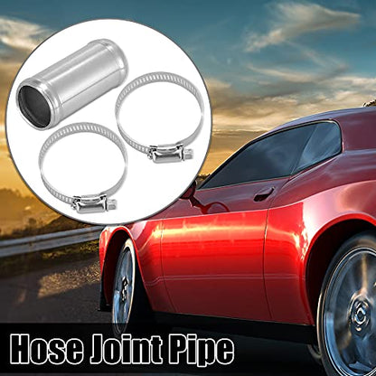 X AUTOHAUX Aluminum Alloy Hose Joint Pipe Set with 2 Clamps OD 1.38" 35mm Length 3" 76mm - size: 1.38"