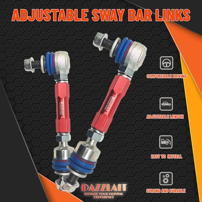 AD-R-RED Rear Adjustable Sway Bar End Links Kit Fit for Toyota FJ CRUISER 2006-2018 | LAND CRUISER PRADO 120 Series 2002-2010 | LAND CRUISER PRADO 150 Series 2010-2023 | Lexus GX470 2003-09 - size: Rear Sway Bar Links(RED)