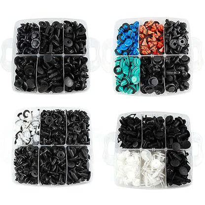 Compatible with Ford GM Toyota Honda Nissan Car Push Retainer Clips 1045pcs with 30 Popular Push Pins for Auto Parts Sizes - Includes 10 Cable Ties and Red Fastener Remover - size: Car Clips 1045PCS-Red