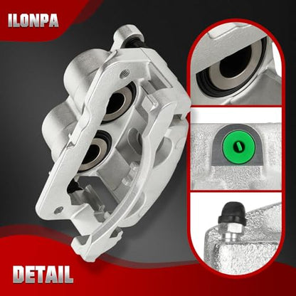 Disc Brake Caliper Assembly with Bracket fit for GMC Savana 1500 2500, Sierra 1500 2500 & Chevrolet Silverado 1500 2500 3500 & Cadillac 2000-2013,front Left and Right Caliper 2PC,18-B4728 18-B4729