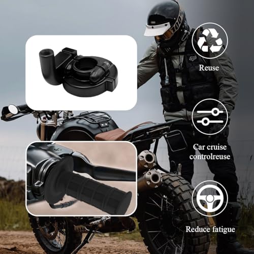 Yourkar Twist Throttle Accelerator Handle Grips, Throttle Cable Kit for 50cc 90cc 110cc 125cc, Twist Throttle Accelerator Handle Grips and Cable Set, Motorcycle Accessories