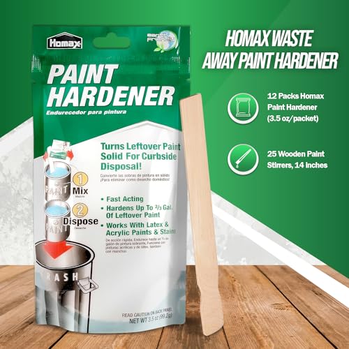 HOMESPHERE Homax Paint hardener for Disposal, Paint Drying Powder, 12 Packs