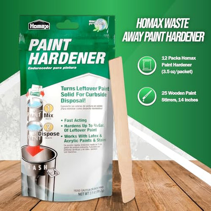 HOMESPHERE Homax Paint hardener for Disposal, Paint Drying Powder, 12 Packs
