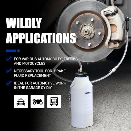1L Brake Bleeder Bottle One Way Check Valve, Brake Fluid Bottle - color: Black