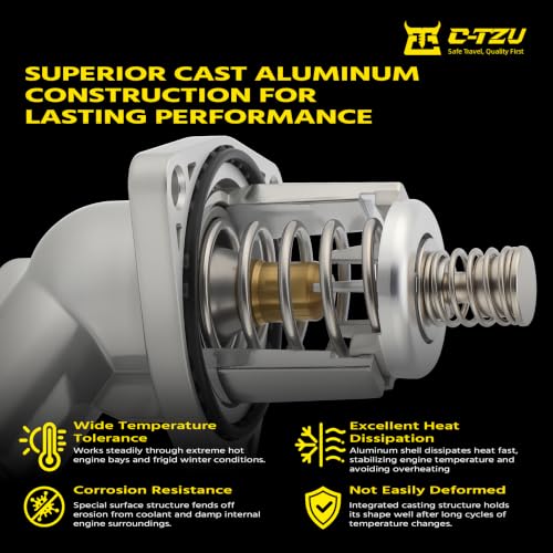 Upgrade Aluminium Thermostat Housing Assembly for Cadillac Escalade ESV 2015-2020 GMC Sierra 1500 Yukon 2014-2020 Chevrolet Silverado 1500 2500 Suburban Tahoe 2014-2020, 902-2090 15-11125 12674639 - color: 902-2090