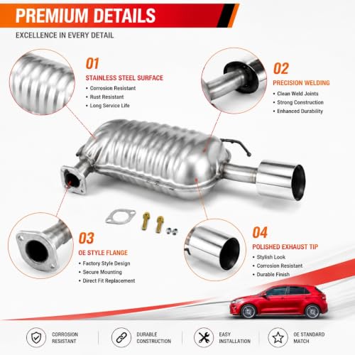 53893 Rear Exhaust Muffler for 2011-2014 Hyundai Sonata 2.0L/2.4L Left HS08 - size: Sonata''SIZE