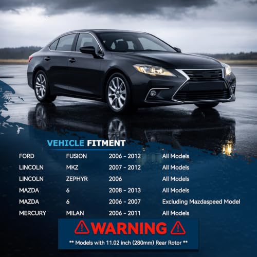 Detroit Axle - Brake Kit for Ford Fusion Lincoln MKZ Mazda 6 Mercury Milan - size: 8PR501734/KIT