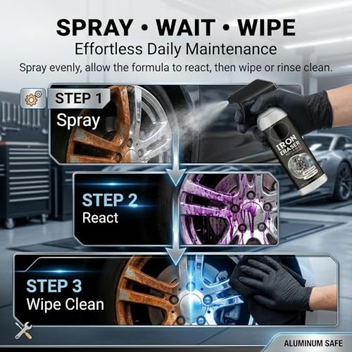 2Pack Rust Remover - Rust Remover Spray, Heavy Duty Rust Remover for Metal, Iron Eraser Iron and Rust Remover for Car Wheels, Hub, Bike Chains, Garden Tools & Iron Surfaces, 120ML*2 - color: 2 Pack: Rust Remover Spray