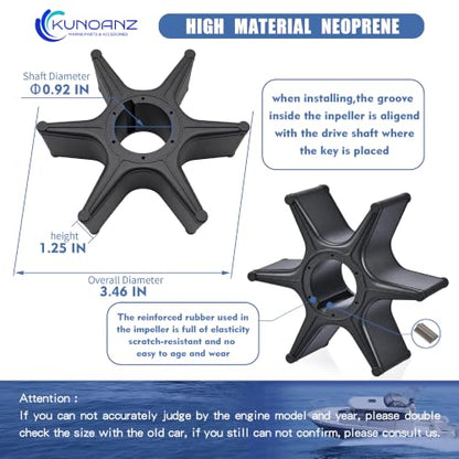 06192-ZY6-000 Water Pump Impeller Kit for Honda 115-150 HP 4 Stroke - size: BF115/135/150