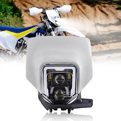 LED Dirt Bike Headlight Enduro Motocross Lights for 2017-2024 Husqvarna - color: white C