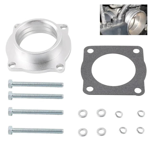 Throttle Body Spacer Compatible with 2001-2006 BMW 325i E46 L6 2.5L | Silver Billet Aluminum | Performance Intake Spacer | Enhances Throttle Response & Airflow