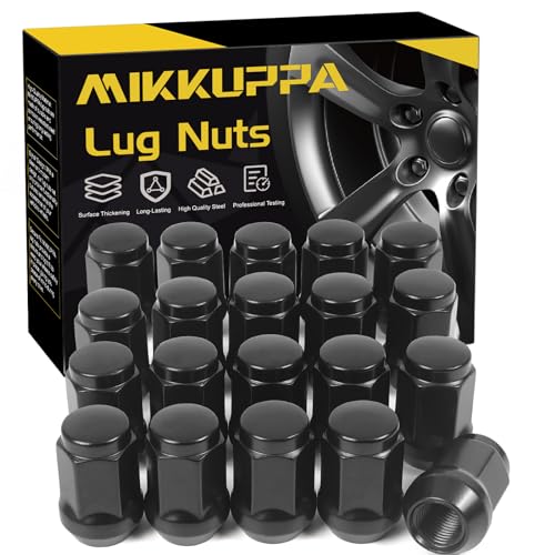 MIKKUPPA 1/2-20 Closed End Lug Nuts, Replacement for Ford Aftermarket Wheel - color: Black, size: 1/2"-20 (No Cap)