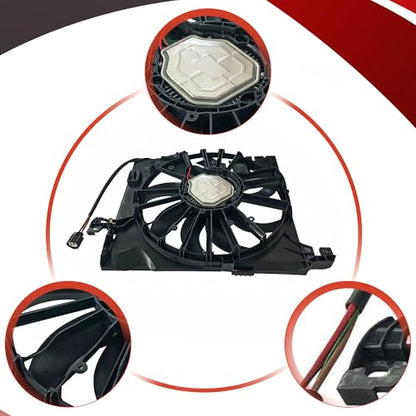 PartsFlow Engine Radiator Cooling Fan For Jaguar Xf (2010-2015), Xj (2010-2019), Xjr (2014-2018), Xjr575 (2018), Xkr (2010-2015) - color: For Jaguar