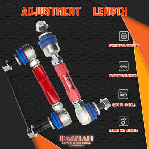 AD-KIT-RED Front & Rear Adjustable Sway Bar End Links Kit Red, Fit for 2003-2009 GX470 | 2003-2022 Toy0ta 4Runner | 2007-2014 Toyota FJ Cruiser | Adjustable Stabilizer sway bar Links