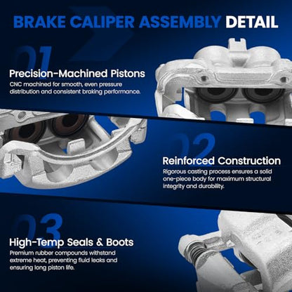Front Brake Caliper Assembly for Nissan D21 1992-1994 2.4L 3.0L - size: Front [19-B1672 & 19-B1673]