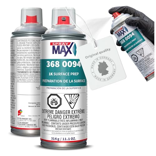 SprayMax 1K Wax & Grease Remover Transparent | Professional Surface Prep Cleaner & Degreaser for Automotive Surfaces |Removes Oil, Grease, Wax, Tar & Silicone |Waterborne Panel Prep Cleaner |11.1 oz