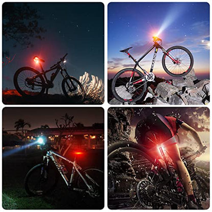 Bike Lights,Bike Light for Night Riding,10000Lumen LED Bike Headlight,Rechargeable Bike Headlight,Bright Bike Lights Front and Back with High Beam&Low Beam Light,Free Taillights - color: BLACK 8 LED