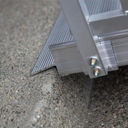 EZ-ACCESS - Portable Wheelchair Ramp and Aluminum Ramp with Handrails - Heavy Duty Mobility Device, Handicap Ramp with Textured Surface for Steps & Vertical Picket Handrails - 3G 3-Foot, Silver - size: 36 Inch (Pack of 1), style: Ramp + vertical picket ra