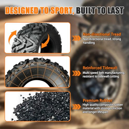 TRIPOWER 26x11-12 ATV UTV Tires 26x11x12 All Terrain Tires Trail Sand Mud Off-Road Tire, 6-Ply Tubeless, Set of 2 - size: 26x11-12