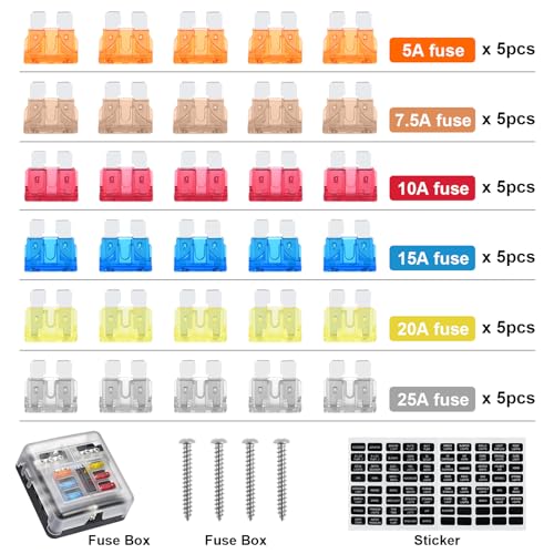 Kohree 6 Way 12V Fuse Block 12V, 12 Volt Marine Fuse Block Waterproof - size: 6-Way