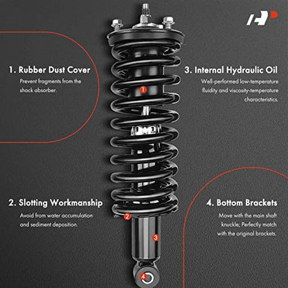 A-Premium Front Complete Struts with Coil Springs and Rear Shock Absorbers - style: 4WD; Front and Rear