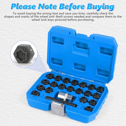 BELEY 22Pcs Wheel Lock Removal Kit Compatible with BMW