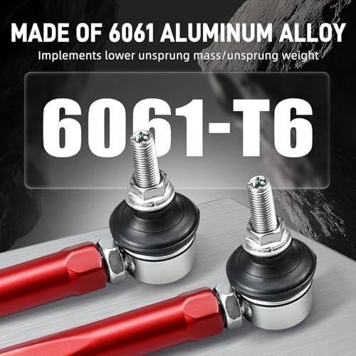 Bevinsee Adjustable Front Sway Bar End Link Kit Compatible with E46 Z4 E85 - color: Red