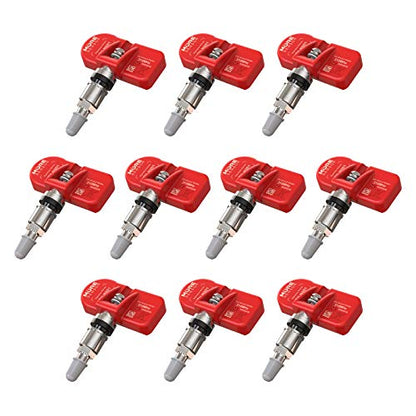 MORESENSOR Signature Series 315 MHz Universal Programmable TPMS Tire Pressure Sensor 10-Pack | Clamp-in Aluminum Valve | TX-N001-10