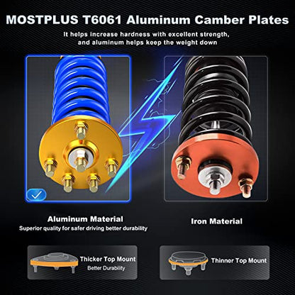 MOSTPLUS Full Coilovers Struts Compatible with 2001-2003 Acura CL/1999-2003 Acura TL/1998-2002 Honda Accord Adjustable Height Shock Absorber Assembly (Set of 4) - size: 1998-2002 Honda Accord