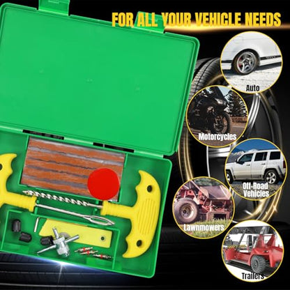 Tire Repair Kit, 33Pcs Heavy Duty Tire Plug Kit with 20Pcs Repair Plug - size: 33pcs
