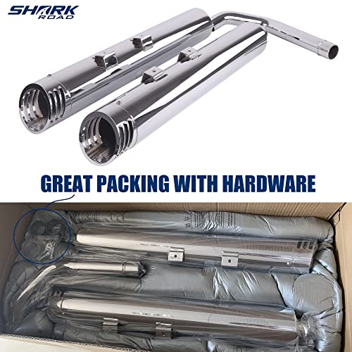 SHARKROAD Exhaust for Kawasaki Vulcan Tourers, Slip-On Pipes for Kawasaki Vulcan Vaquero 1700 and Kawasaki Vulcan Voyager 1700 Touring Models, 20CC