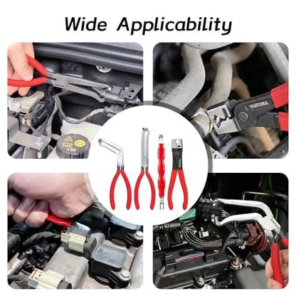 Electrical Disconnect Pliers,Hose Clamp Pliers,Electrical Connector Removal Tool,18Pcs Terminal Removal Tool Kit,Vantora 5Pcs Automotive Tools for Car Wiring and Fuel Line