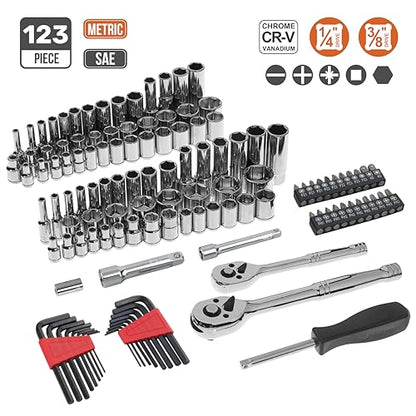 Amazon Basics Mechanic's Tool Socket Set With Case, 123-Piece - size: 123 Piece