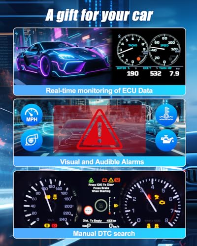 LUFI X7 OBD2 Gauge Display – Fuel Car Companion, Multi-Function & Overload Protection