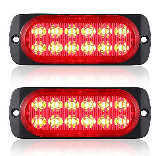 Pack of 2 Aluminum Housing Red LED Trailer Stop Brake Turn Tail Lights, DOT Compliant Waterproof Surface Mount Lighting for Truck Tractor Jeep RV - color: Red, size: 4.4 INCH