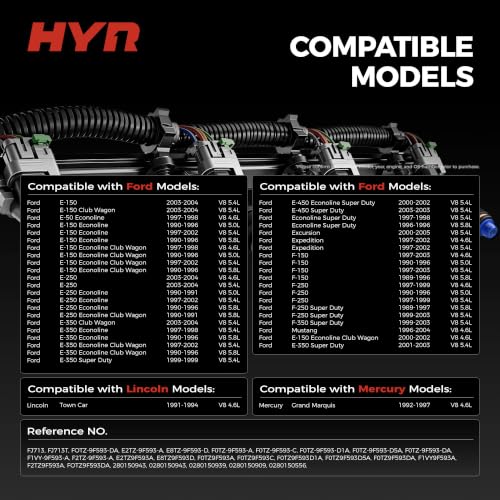 HYR Set of 8 Fuel Injectors for 4.6L 5.0L 5.4L 5.8L Ford Mercury Lincoln
