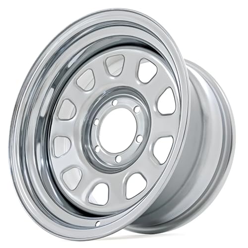 Rough Country 15x8 Polished Chrome Steel Wheel - 5x5.5, 19mm Offset, 4.25 Bore, Classic Off-Road Rim for Trucks, Jeeps & SUVs - size: 15x8 - 5x5.5, -19mm