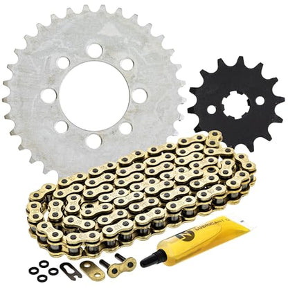 NICHE Drive Sprocket Chain Combo for Kawasaki KLX110 Suzuki DRZ110 Front 14 Rear 33 Tooth 420VM-X X-Ring 86 Links - size: X-Ring Chain