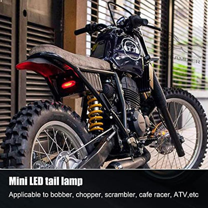 DREAMIZER Motorcycle Mini Tail Light LED Blinker License Plate Light Auxiliary Indicator Light Black for Electric Bike Bobber Roller Quad and ATV - size: Polygon