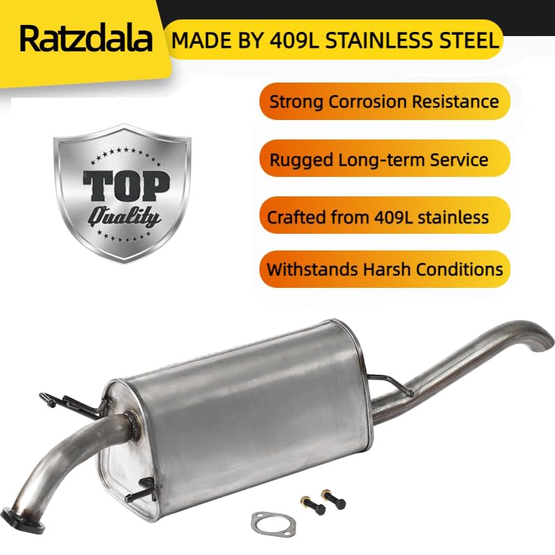 54861 Stainless Steel Rear Exhaust Muffler for 2009-2011 Chevy Aveo 1.6L - size: 2009-2011 Chevy Aveo 1.6L