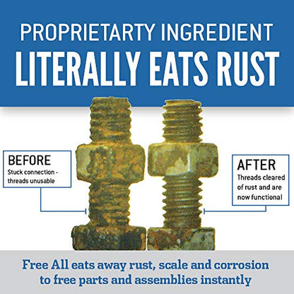 Free All Rust Eater Deep Penetrating Oil, 1 Gallon Can – Loosens Rusted Bolts, Nuts, Pipe Connections & Locks – Industrial-Grade Rust Remover, Silicone-Free Formula, Safe for Paint & Plastic Surfaces - style: 1 Gallon