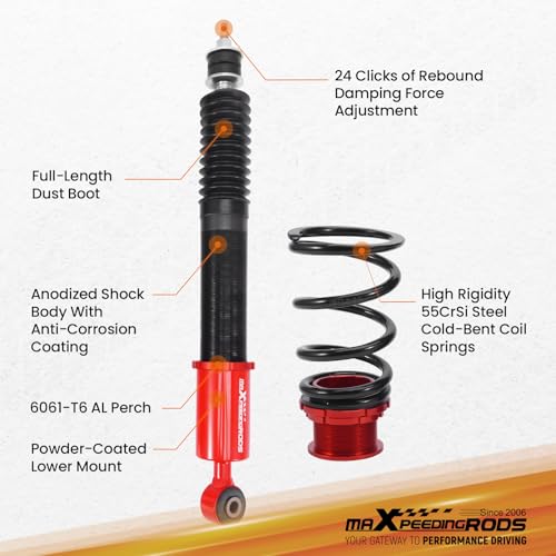 maXpeedingrods 2Pcs Rear Coilovers for Ford Mustang 1994-2004 - size: Rear